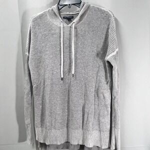 American Eagle AE Knit Hoodie‎ Sweater Womens Gray White XS/S